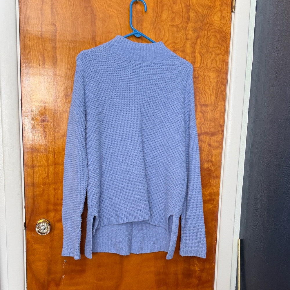 SO Women's Light Blue Turtleneck Sweater